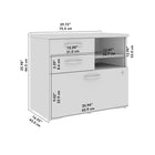 Bush Business Furniture - Studio C Armoire de rangement de bureau avec tiroirs, orme naturel (SCF130NESU)-Les étagères ouvertes offrent un endroit idéal pour ranger les travaux en cours et autres matériaux fréquemment utilisés