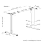 Uplite Cadre de Bureau électrique Assis-debout - Noir-Dimensions de cadre – Debout: 135cm(L) x 50cm(W) x 72cm(H)