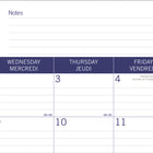 Blueline - 2025-2026 DuraGlobe sous-main académique mensuel - 22 po x 17 po - Bilingue-Espace vaste pour les notes au haut
