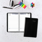AT-A-GLANCE - Cahier de rendez-vous quotidien 2026 - 8 po H x 4 7/8 po l - noir - bilingue-Couverture en similicuir noir