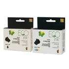 Ecoink - Cartouche de toner remanufacturée - Canon PG210XL, CL211XL - Rendement élevé - Noir et couleur (ensemble)-Couleur : Noir & Tricolore