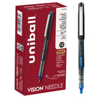 uni-ball - Stylos à bille roulante Vision Needle – 0,5 mm – bleu – paquet de 12-Stylos à bille roulante