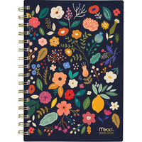 Mead - Agenda scolaire hebdomadaire/mensuel fruit et floral 2025-2026 - 8 1/2 po H x 5 1/2 po l - multicoloure - bilingue-Couverture rigide durable présentant un motif de fruits et fleurs sur fond noir