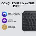 Logitech - MX Keys Mini Minimaliste Clavier Sans Fil Illuminé - USB-C - Noir-Taille Mini, Forte Puissance : Une disposition conçue pour une précision sans effort, une forme minimaliste pour un clavier ergonomique portable et peut voyager partout où vous travaillez