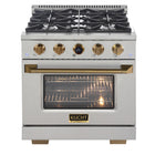 Kucht - 30 po Série KXP Cuisinière double énergie Gaz naturel - Acier inoxydable/Or-Nouveau thermostat numérique à cadran Horus de Kucht