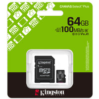 Kingston 64 Go microSDXC Canvas Select Plus G3 avec adaptateur SD-Capacité 64Go