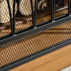 HOMCOM - Pare-étincelles de foyer à 3 panneaux avec treillis métallique, noir-2 panneaux latéraux pliables facilitent le rangement si inutilisation