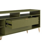 Manhattan Comfort - Meuble TV moderne DUMBO 62,99 po - Vert olive-Comprend 2 orifices pour la gestion des câbles et des médias