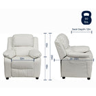 Flash Furniture – Fauteuil inclinable moderne de luxe pour enfants, vinyle, très rembourré, rangement dans les accoudoirs, blanc-Housse d'appui-tête