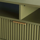 Manhattan Comfort - Meuble TV moderne DUMBO 62,99 po - Vert olive-Poignées de tiroir horizontales en métal avec finition dorée