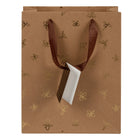 Gry Mattr - Grand sac-cadeau - Motif d’étoile dorée métallisée-Sac-cadeau en papier kraft de taille moyenne mesurant 8,5 po L x 10,5 po H x 4 po P