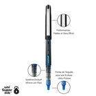 uni-ball - Stylos à bille roulante Vision Needle – 0,5 mm – bleu – paquet de 12-Pointe fine de 0,5 mm