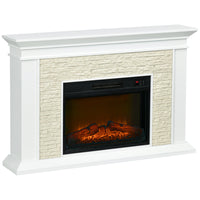 HOMCOM - Foyer électrique 31,5 po avec manteau, télécommande et minuterie 12 h, blanc-Plage de température réglable de 62℉ à 82℉ (17℃-27℃) pour réchauffer votre pièce