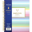 AT-A-GLANCE - Emily Ley cahier à couverture rigide - 240 pages -  8 po x 10 po - Happy Stripe -Papier blanc ligné à fort grammage