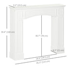 HOMCOM - Manteau de foyer 29 po pour entourage de foyer, blanc-Équipé d'un système anti-basculement pour plus de stabilité