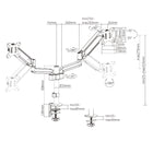 AnthroDesk - Support de moniteur double à ressort à gaz de luxe pour deux moniteurs de 17-32 po-Plaques VESA rotatives à 360° : libérez une flexibilité de visualisation ultime avec une rotation complète à 360 degrés de chaque moniteur. Parfait pour la collaboration, les présentations ou pour basculer entre les modes paysage et portrait