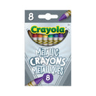 Crayola - Crayons de cire métalliques - Paquet de 8-Les crayons de cire Crayola sont conçus avec l'accent sur une couleur vraie, un tracé lisse et la durabilité