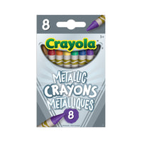 Crayola - Crayons de cire métalliques - Paquet de 8-Les crayons de cire Crayola sont conçus avec l'accent sur une couleur vraie, un tracé lisse et la durabilité