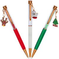 Merangue - Stylos à tonneau ornés de bijoux pour les fêtes, 1,0 mm, Encre noire-Stylo à bille Jeweled Barrel