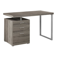 Monarch Specialties - 7326 Bureau 48 po L - Taupe Fonce Orientation Gauche Ou Droite-Un bureau d'ordinateur moderne de 48 pouces de long dans un style moderne, avec une configuration réversible pour une installation à gauche ou à droite, parfait pour créer un espace de travail fonctionnel dans votre bureau à domicile.