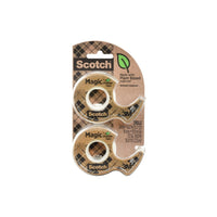 Scotch - Ruban plus écologique avec dévidoir Magic - 19 mm l x 13,9 m L - Paquet de 2 rouleaux-La version plus écologique du Ruban Magic Scotch transparent original