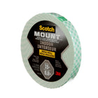 Scotch - Méga rouleau ruban de montage à double face intérieur Mount - 1,9 cm l x 8,89 m L-Conçu pour être utilisé à l’intérieur seulement