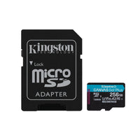 Kingston - 256 Go Canvas Go! Plus MicroSD Carte Avec Adaptateur-Transferts plus rapides jusqu’à 200 Mo/s1