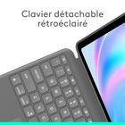 Logitech Combo Touch iPad Air 13" (M3/M2) 2024 Étui Clavier - Gris Oxford - Anglais-Support flexible, clavier amovible: trouvez l'angle idéal pour accomplir vos tâches grâce au support ultra-flexible, détachez le clavier pour dessiner, regarder des vidéos ou lire en toute liberté