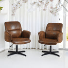 Chaise de Bureau Relax à Hauteur Réglable Homy Casa – Suédine Marron-Le tissu bouclé offre une sensation douce et texturée pour une expérience luxueuse et confortable