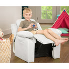 Flash Furniture – Fauteuil inclinable moderne de luxe pour enfants, vinyle, très rembourré, rangement dans les accoudoirs, blanc-Rembourrage en vinyle blanc