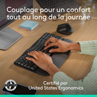 Logitech - Wave Keys et souris verticale Lift - Ensemble clavier et souris sans fil ergonomique - Graphite-Plus de soutien des poignets, moins de pression : un repose-poignets rembourré avec mousse à mémoire de forme vous soutient tout au long de la journée et soulage vos poignets Plus de soutien des poignets, moins de tension : ce clavier Bluetooth ergonomique est doté d’un repose-poignets rembourré en mousse à mémoire de forme, offrant un confort tout au long de la journée et un soutien amélioré des poign