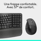 Logitech - Wave Keys et souris verticale Lift - Ensemble clavier et souris sans fil ergonomique - Graphite-9