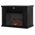 HOMCOM - Foyer électrique portatif sur pied 14 po, 1000 W, noir-Métal de qualité supérieure et verre trempé dans une construction robuste