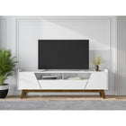 Manhattan Comfort - Meuble TV Marcus 70,86 po style Mid-Century Modern - Blanc-Recommandé pour un téléviseur de 70 pouces