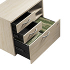 Bush Business Furniture - Studio C Armoire de rangement de bureau avec tiroirs, orme naturel (SCF130NESU)-Conçu avec soin pour une stabilité maximale et comprend le matériel pour ancrer le classeur avec étagères à un mur