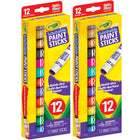 Crayola - Bâtons de peinture lavables - 2 paquets de 12-Peinture à séchage rapide : ces peintures Crayola pratiques ne nécessitent pas d'eau ajoutée et sèchent en 60 secondes ou moins sur la plupart des panneaux d'affichage.