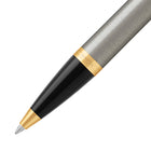 Parker - Stylo à bille IM - métal brossé avec bordure dorée - 1,0 mm - bleu  -Une forme confortable et ergonomique associée au savoir-faire PARKER de qualité supérieure pour évoquer le riche héritage de la marque