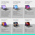 Logitech Combo Touch iPad Air 13" (M3/M2) 2024 Étui Clavier - Gris Oxford - Anglais-Saisissez n’importe où, de jour comme de nuit: le clavier rétroéclairé sans fil ajustable s’illumine de façon élégante avec un éclairage précis, pour des sessions de travail toujours plus agréables