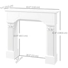 HOMCOM - Manteau de foyer style baroque avec pieds ioniques, blanc-Plateau supérieur idéal pour exposer des décorations