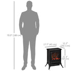 HOMCOM - Foyer électrique avec effet de flamme, noir-La luminosité réglable de la flamme et la température de la chaleur peuvent être contrôlées