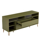Manhattan Comfort - Meuble TV moderne DUMBO 62,99 po - Vert olive-Assemblage « Snap It » Comprend des rainures internes de haute qualité pour un assemblage simple, sans outils requis