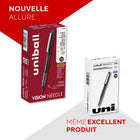 uni-ball - Stylos à bille roulante Vision Needle – 0,5 mm – bleu – paquet de 12-Les stylos à aiguille à bille roulante avec capuchon fournissent une encre fluide, vous permettant de créer des documents concis et impeccables avec des lignes vibrantes dans une teinte riche