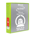 BAZIC Products - 1.5 po 3-Ring View Binder with 2 Pockets - Lime Green - 6 Pack-Effacer la couverture de la vue sur le devant, le noir et le côté