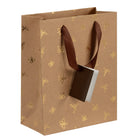 Gry Mattr - Grand sac-cadeau - Motif d’étoile dorée métallisée- Comprend des poignées durables et une étiquette-cadeau assortie