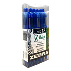 Zebra - Stylos à bille rétractables Z-Grip - 1.0 mm - bleu - paquet de 12-Taille de pointe moyenne 1,0 mm