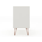 Manhattan Comfort - Rockefeller commode moderne mi-siècle 35,24" - blanc cassé et naturel-Garantie limitée du fabricant de 30 jours