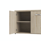 Bush Business Furniture - Studio C Armoire de rangement basse avec portes et étagères, orme naturel (SCS160NE)-Chaque étagère supporte jusqu'à 50 livres