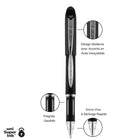 uni-ball - Stylos à bille JETSTREAM – 1,0 mm – noir – paquet de 3-1.0mm Pointe Moyenne