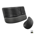 Logitech - Wave Keys et souris verticale Lift - Ensemble clavier et souris sans fil ergonomique - Graphite-Vague de confort La puissance de la verticalité : le clavier sans fil ergonomique Wave Keys et la souris ergonomique verticale Lift s’associent pour rendre votre vie au bureau plus confortable