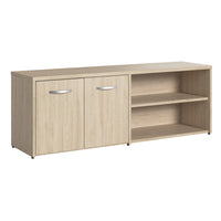 Bush Business Furniture - Studio C Armoire de rangement basse avec portes et étagères, orme naturel (SCS160NE)-L'armoire de rangement basse 60 po L x 16 po P x 21 po H avec portes et étagères présente une solution d'organisation pratique avec un style contemporain